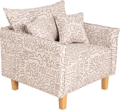 Кресло мягкое KRONES Демос (жаккард, рисунок, молочный/кофейный) - фото