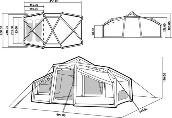 Палатка Naturehike Lingfeng Air 12.0 / CNK2300ZP012-12BLW (белый/голубой)