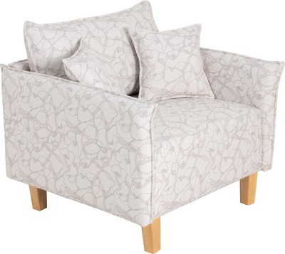 Кресло мягкое KRONES Демос (жаккард, рисунок, молочный/бежевый) - фото