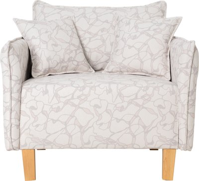 Кресло мягкое KRONES Демос (жаккард, рисунок, молочный/бежевый)