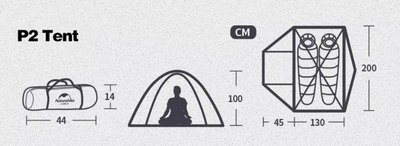 Палатка Naturehike P-Series / NH18Z022-P-2DGR (салатовый)