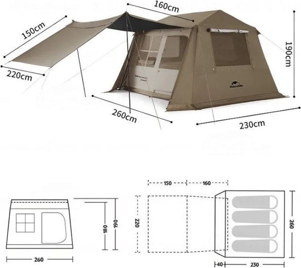 Палатка Naturehike Village 6.0 II / CNK2300ZP021-BR