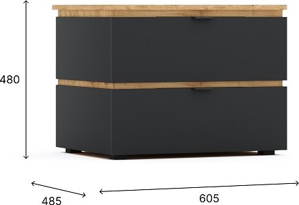 Прикроватная тумба Мебель-КМК 2Я Ривьера 0970.19