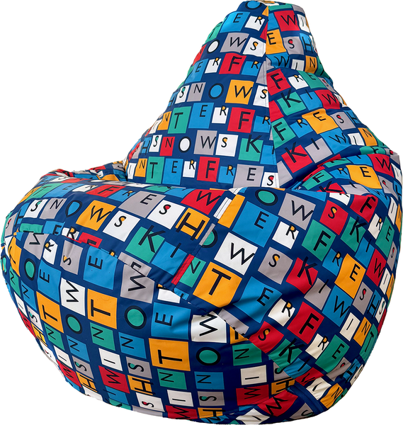 Бескаркасное кресло Flagman Груша Мега XXXL Г3.11-04 Буквы - фото