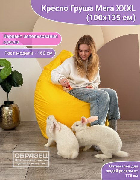 Бескаркасное кресло Flagman Груша Мега XXXL Г3.11-05 Буквы