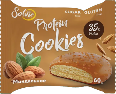 Набор протеинового печенья Solvie Protein Cookie Миндальное с молочной карамелью - фото