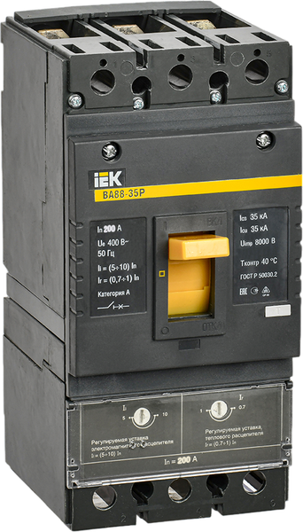 Выключатель автоматический IEK ВА88-35Р 3Р 200А 35кА / SVAR30-3-0200 - фото