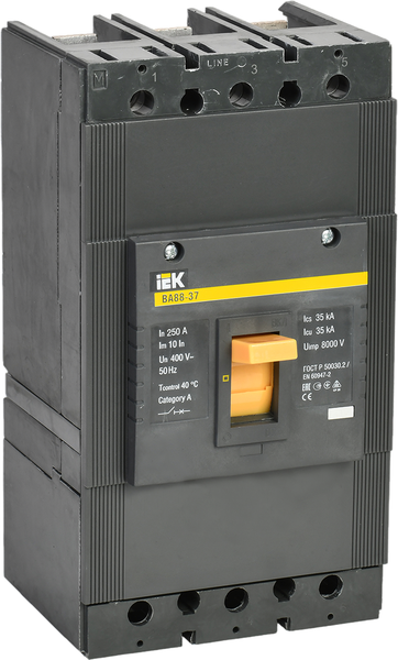 Выключатель автоматический IEK ВА88-37 3Р 250А 35кА / SVA40-3-0250-02 - фото
