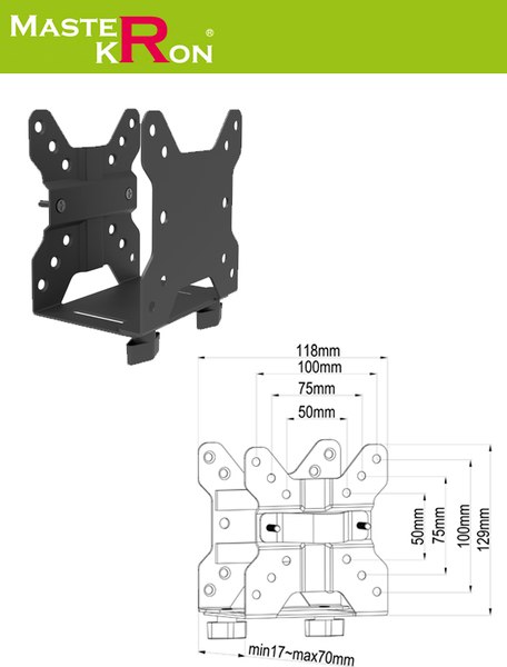 Кронштейн для мини-ПК MasterKron UZPB-1