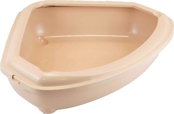 Туалет-лоток ZooM Угловой с рамкой глубокий / 2912беж - фото