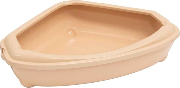 Туалет-лоток ZooM Угловой с рамкой глубокий / 2912беж