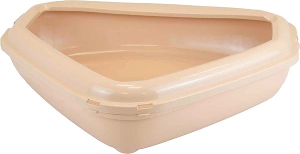 Туалет-лоток ZooM Угловой с рамкой глубокий / 2912беж