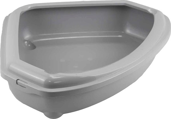 Туалет-лоток ZooM Угловой с рамкой глубокий / 2912св-сер - фото