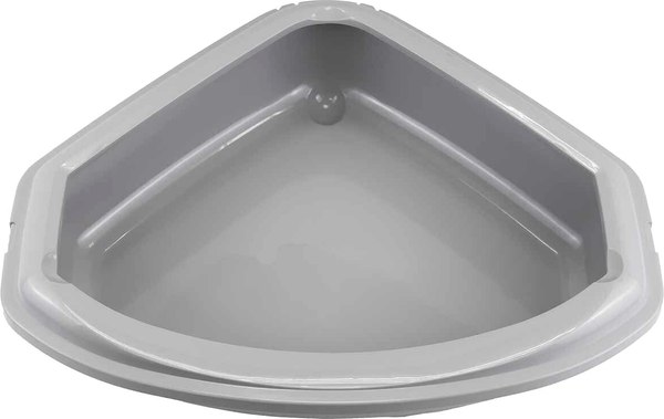 Туалет-лоток ZooM Угловой с рамкой глубокий / 2912св-сер