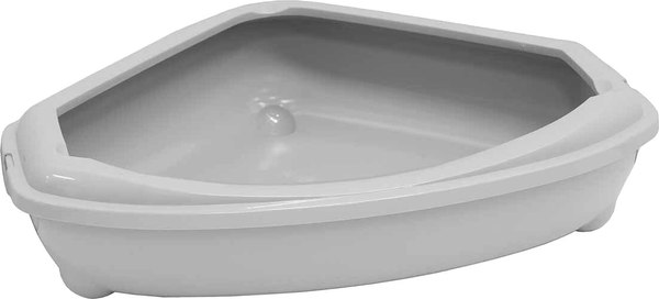 Туалет-лоток ZooM Угловой с рамкой глубокий / 2912св-сер