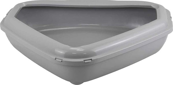 Туалет-лоток ZooM Угловой с рамкой глубокий / 2912св-сер