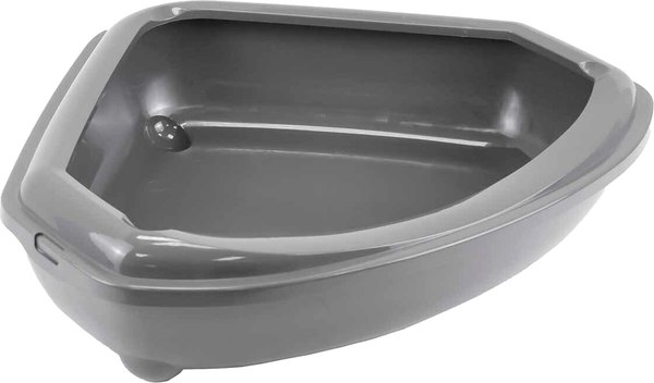 Туалет-лоток ZooM Угловой с рамкой глубокий / 2912сер - фото