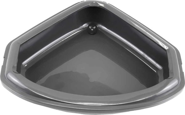 Туалет-лоток ZooM Угловой с рамкой глубокий / 2912сер