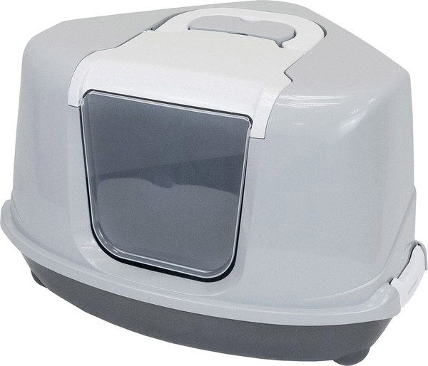 Туалет-домик ZooM Угловой / 2937т.сер-св.сер - фото