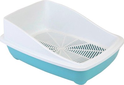 Туалет-лоток ZooM Третий с высоким бортом и сеткой / 2903бирюз - фото