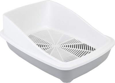 Туалет-лоток ZooM Третий с высоким бортом и сеткой / 2903св-сер - фото