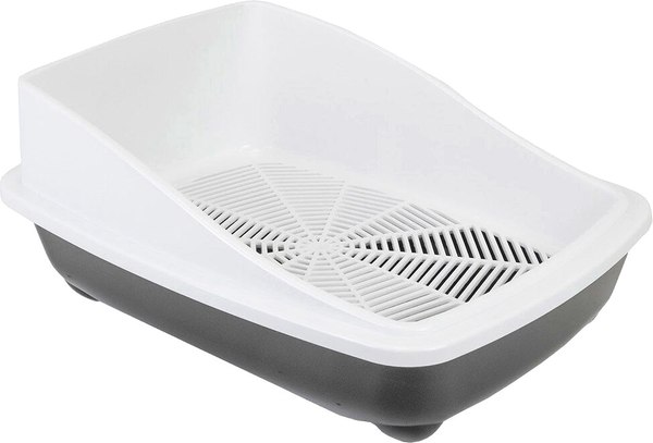 Туалет-лоток ZooM Третий с высоким бортом и сеткой / 2903сер - фото