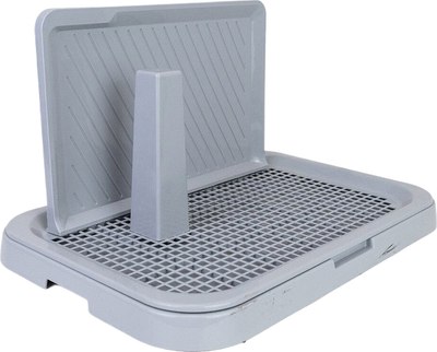 Туалет-лоток Дарэленд Виконт малый со столбиком и стенкой / 2938св-сер - фото