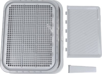 Туалет-лоток Дарэленд Виконт малый со столбиком и стенкой / 2938св-сер