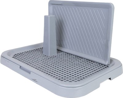 Туалет-лоток Дарэленд Виконт малый со столбиком и стенкой / 2938св-сер