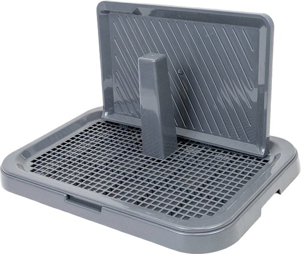 Туалет-лоток Дарэленд Виконт малый со столбиком и стенкой / 2938сер - фото