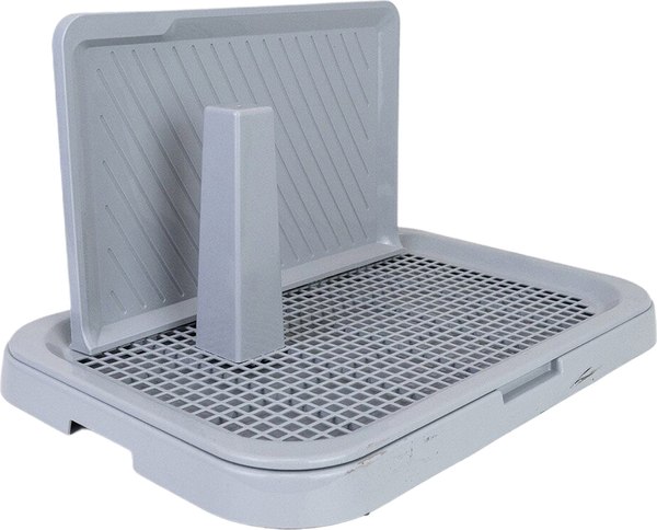 Туалет-лоток Дарэленд Виконт средний со столбиком и стенкой / 2939св-сер - фото