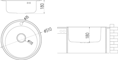 Мойка кухонная Ukinox Галант GAP510-GT8K 0C