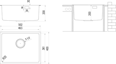 Мойка кухонная Ukinox Лофт LOB460.360-GT10P