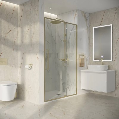 Душевая дверь Niagara Nova NG-45-12ASG 120х195 (золото сатин/прозрачное стекло)