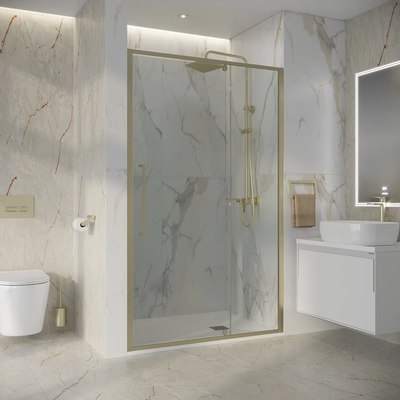 Душевая дверь Niagara Nova NG-45-12ASG 120х195 (золото сатин/прозрачное стекло)