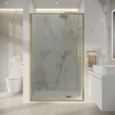 Душевая дверь Niagara Nova NG-45-11ASG 110х195 (золото сатин/прозрачное стекло)