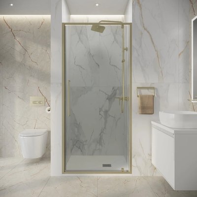 Душевая дверь Niagara Nova NG-45-10ASG 100х195 (золото сатин/прозрачное стекло)