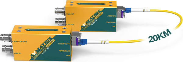 Комплект удлинителя приемопередатчика видеосигнала Avmatrix FE1121 3G-SDI 20км / 30000