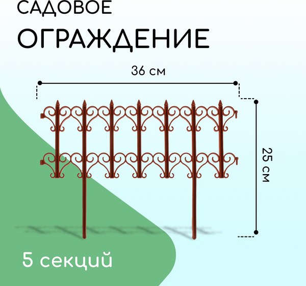 Изгородь декоративная Кострома Пластик Классика 25x180см 5 секций