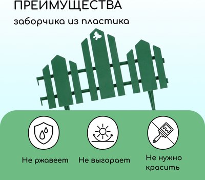 Изгородь декоративная Кострома Пластик Чудный сад 25x170см 5 секций