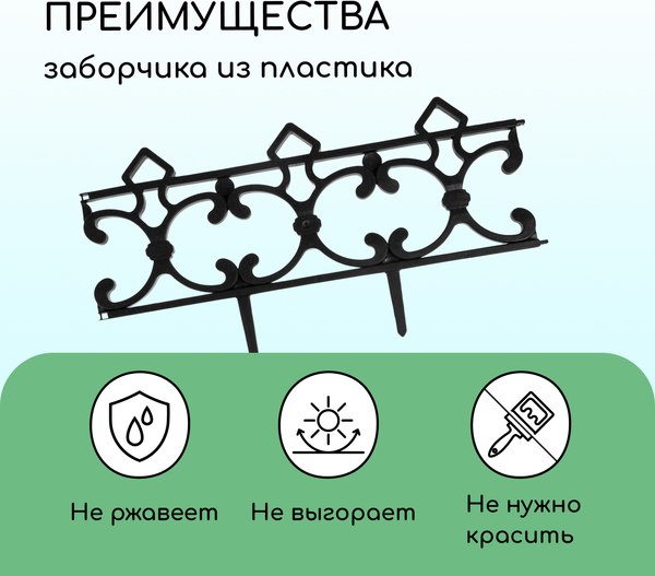 Изгородь декоративная Кострома Пластик Парковый 30x290см 5 секций