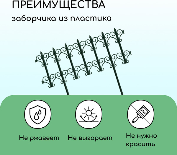 Изгородь декоративная Кострома Пластик Классика 25x180см 5 секций