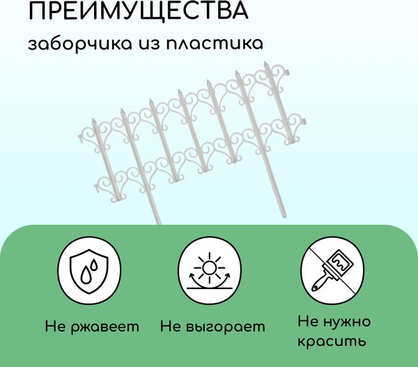 Изгородь декоративная Кострома Пластик Классика 25x180см 5 секций