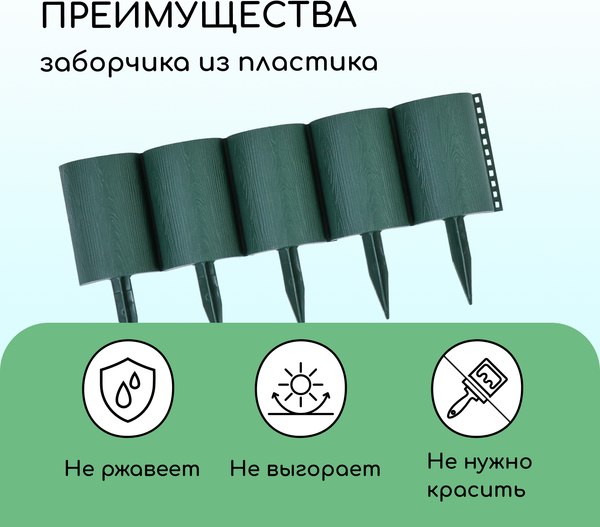 Изгородь декоративная Кострома Пластик Бревнышко 24x100см 10 секций