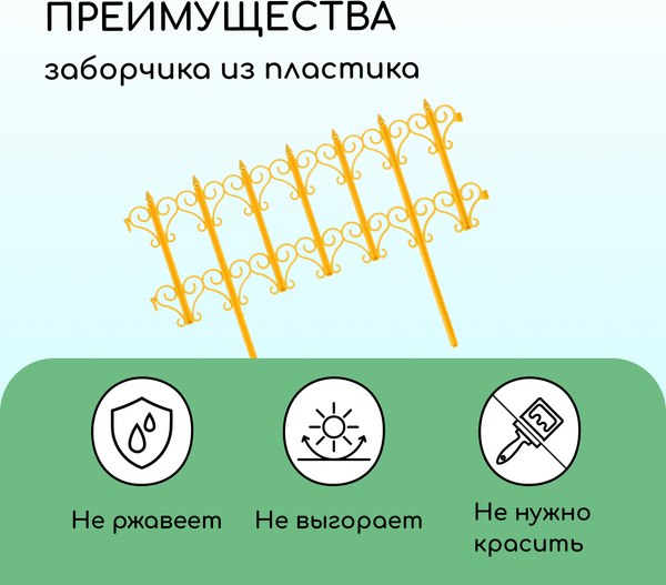 Изгородь декоративная Кострома Пластик Классика 25x180см 5 секций