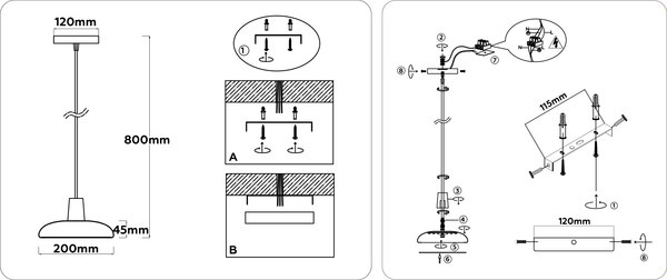 Потолочный светильник Ambrella FL4839 BK/WD