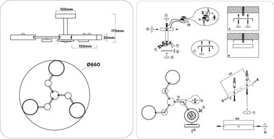 Люстра Ambrella FL4857/3 BK/WD