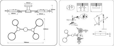 Люстра Ambrella FL4860/4 BK/WD
