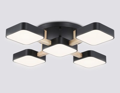 Люстра Ambrella FL4883/5 BK/WD (черный/дерево)