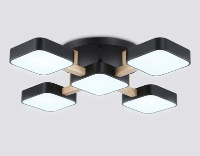 Люстра Ambrella FL4883/5 BK/WD (черный/дерево)